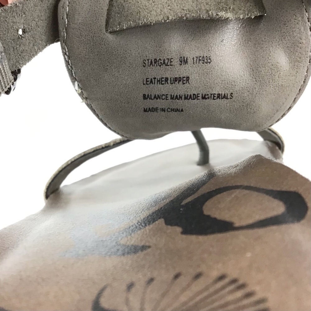 OTBT Stargaze Khaki Green & Black Leather Flat Sandals | 9 - Picture 12 of 13